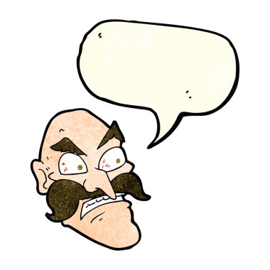 karikatür kızgın yaşlı adam konuşma baloncuğu ile
