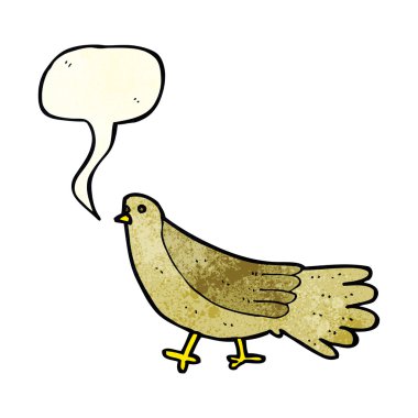 Konuşma baloncuklu çizgi film kuşu