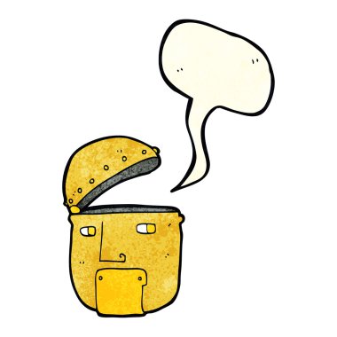 çizgi film robot kafa ile konuşma balonu