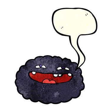 Konuşma baloncuklu mutlu çizgi film bulutu