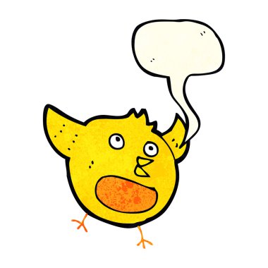 çizgi film mutlu kuş konuşma balonu ile