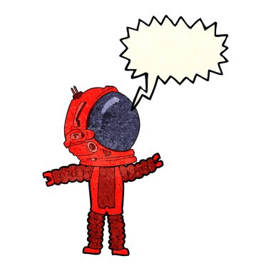 Konuşma balonu olan bir astronot.