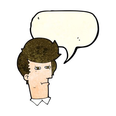 çizgi film adam konuşma balonu gözlerle daralma