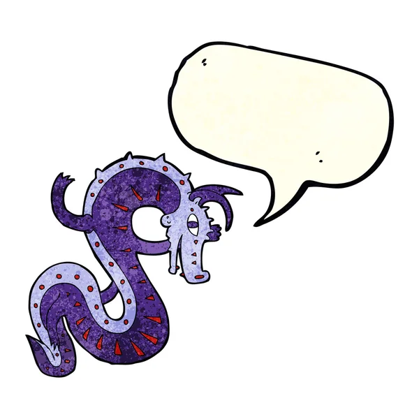 Dibujos animados de dragón saxon con burbuja de habla — Vector de stock