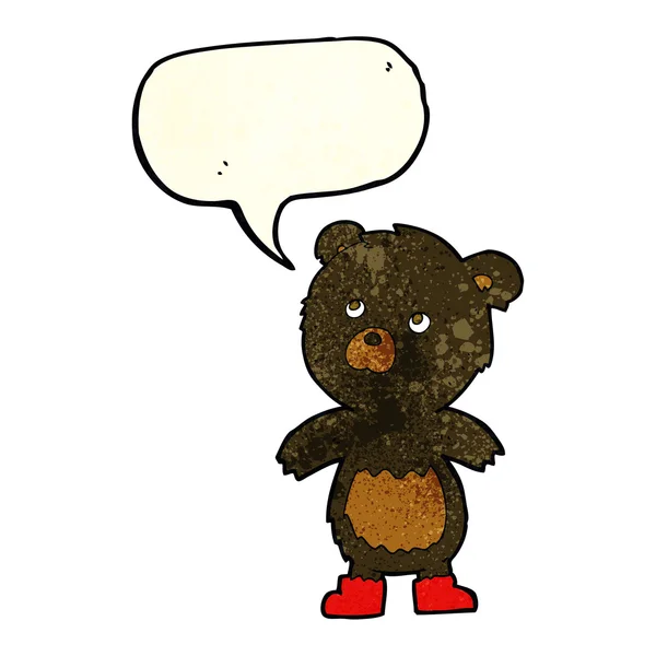 Cartoon söta lilla björnen med pratbubblan — Stock vektor