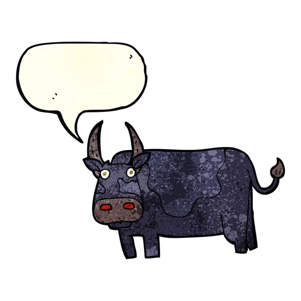 Cartoon bull with speech bubble — Stock Vector