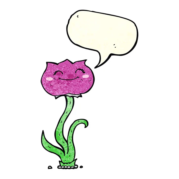 Cartoon bloem met spraakbel — Stockvector