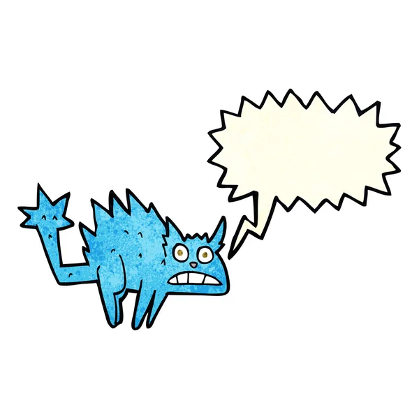 Dibujos animados asustado gato con el habla burbuja — Archivo Imágenes Vectoriales