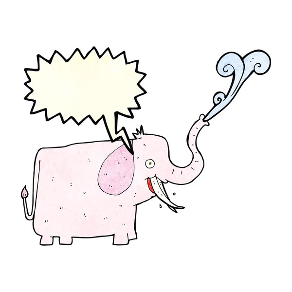 Cartoon happy elephant with speech bubble — Stock Vector