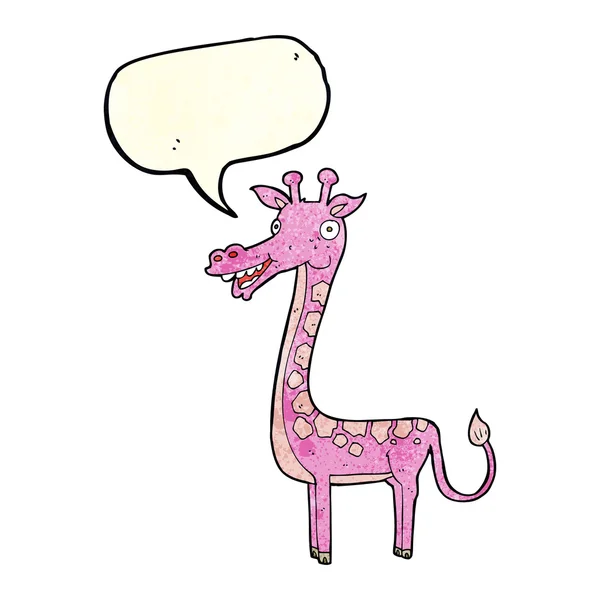 Karikatur-Giraffe mit Sprechblase — Stockvektor