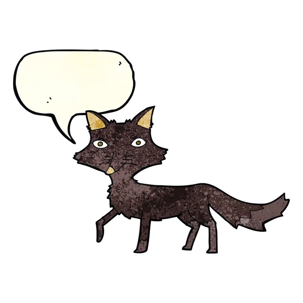 Cartoon little wolf with speech bubble — Stock Vector