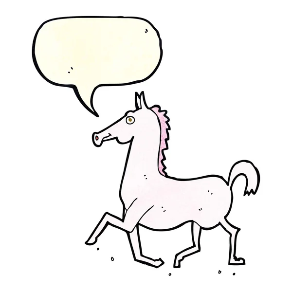 Cheval de dessin animé avec bulle de parole — Image vectorielle