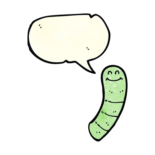 Cartoon worm with speech bubble — Stock Vector