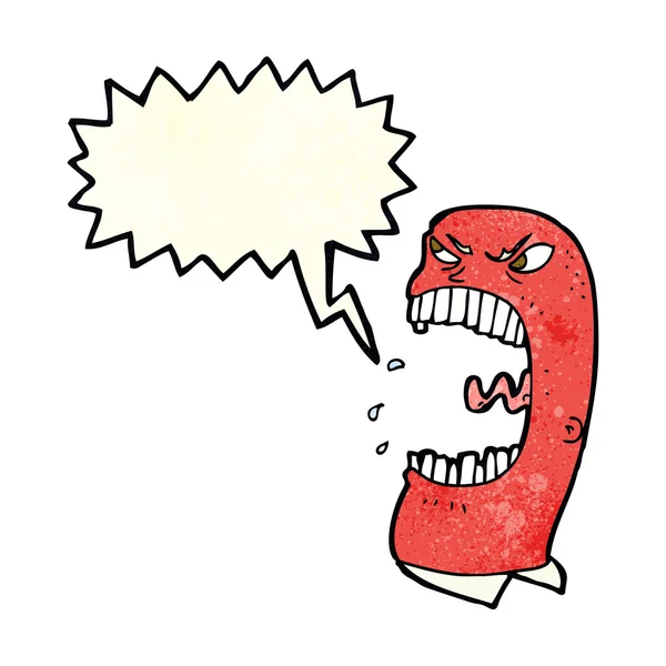Cartoon furious man shouting with speech bubble — Stock Vector