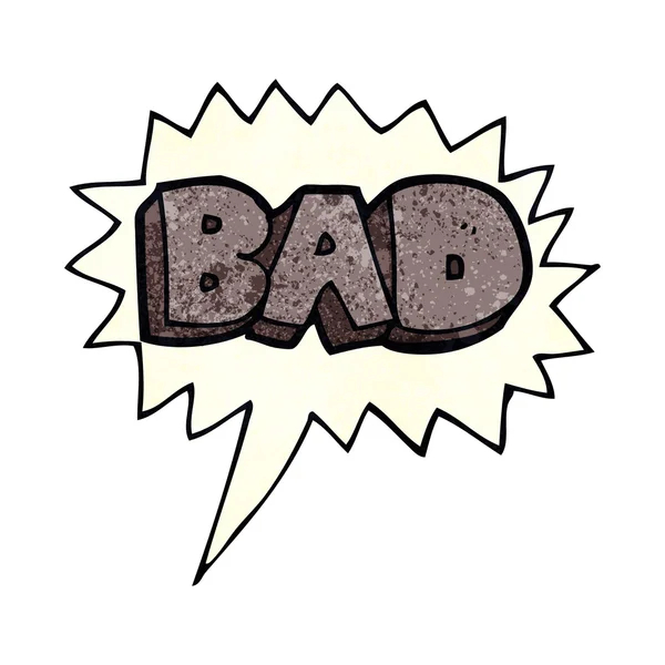 Karikatur schlechtes Zeichen mit Sprechblase — Stockvektor