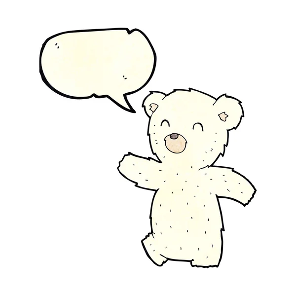 Πολική αρκούδα κινουμένων σχεδίων με το συννεφάκι λόγου — Διανυσματικό Αρχείο