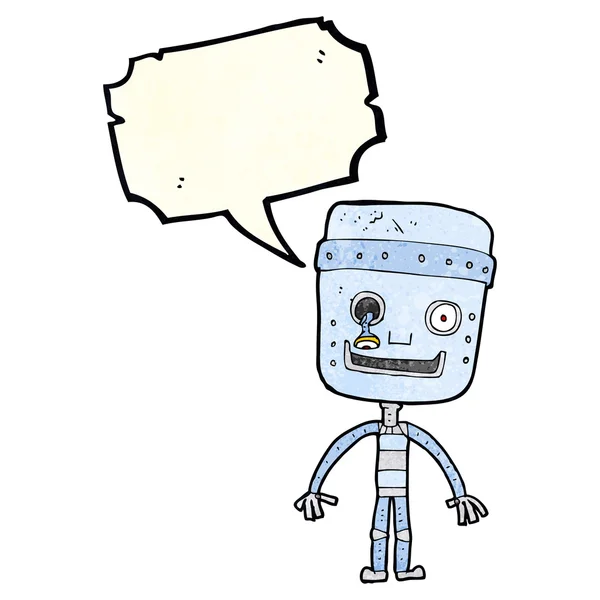 Konuşma baloncuklu komik robot. — Stok Vektör