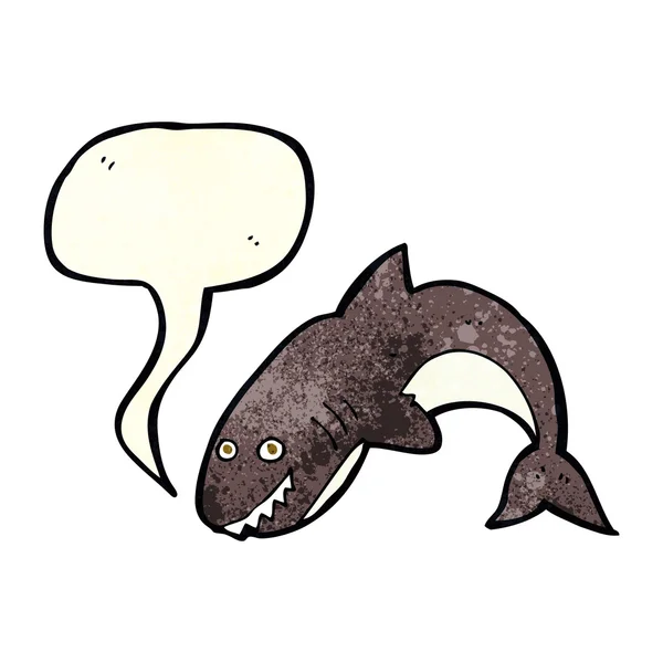 Requin dessin animé avec bulle de parole — Image vectorielle