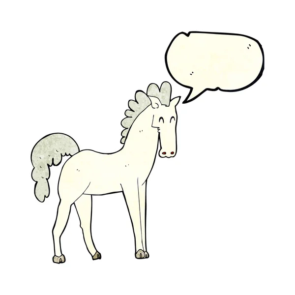 Cheval de dessin animé avec bulle de parole — Image vectorielle