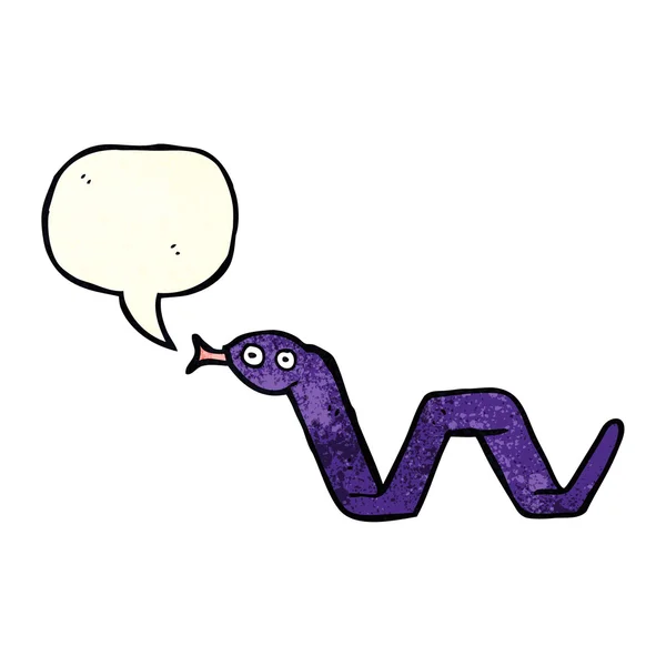 Vicces rajzfilm kígyó beszéd buborék — Stock Vector