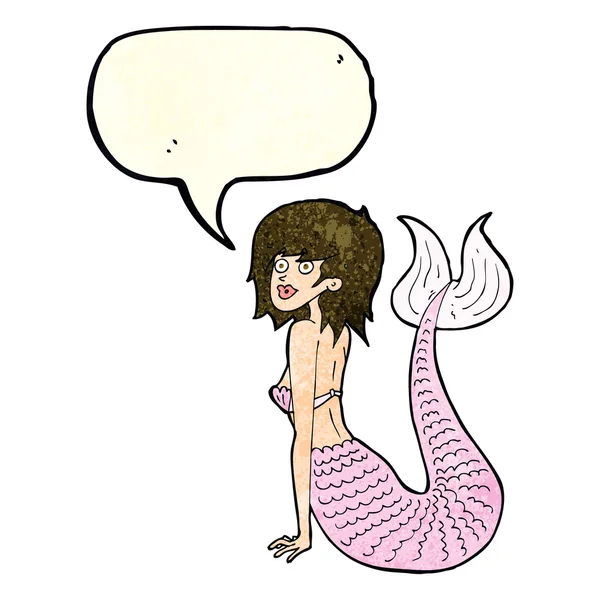 Sirena de dibujos animados con burbuja de habla — Archivo Imágenes Vectoriales