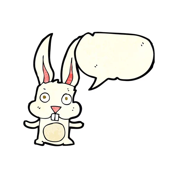 Conejo de dibujos animados con burbuja de habla — Vector de stock