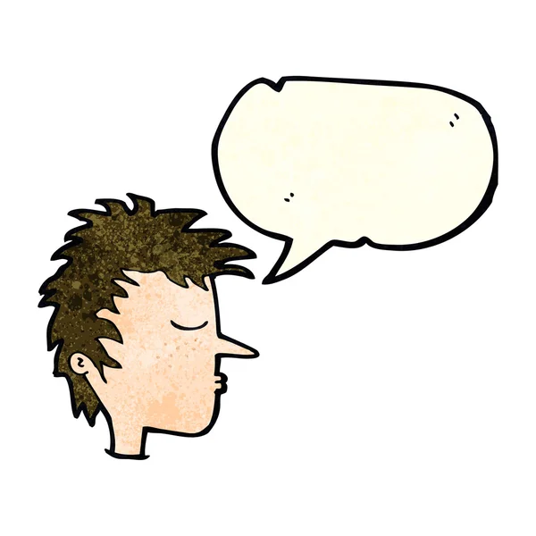 Cara masculina de dibujos animados con burbuja de habla — Vector de stock