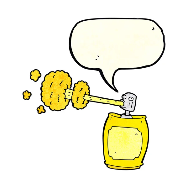 Cartoon spray can with speech bubble — Stock Vector