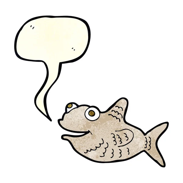 Kreskówki szczęśliwy ryb z bańki mowy — Wektor stockowy