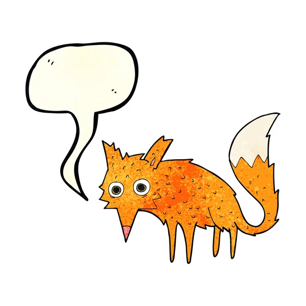 Grappige cartoon fox met tekstballon — Stockvector