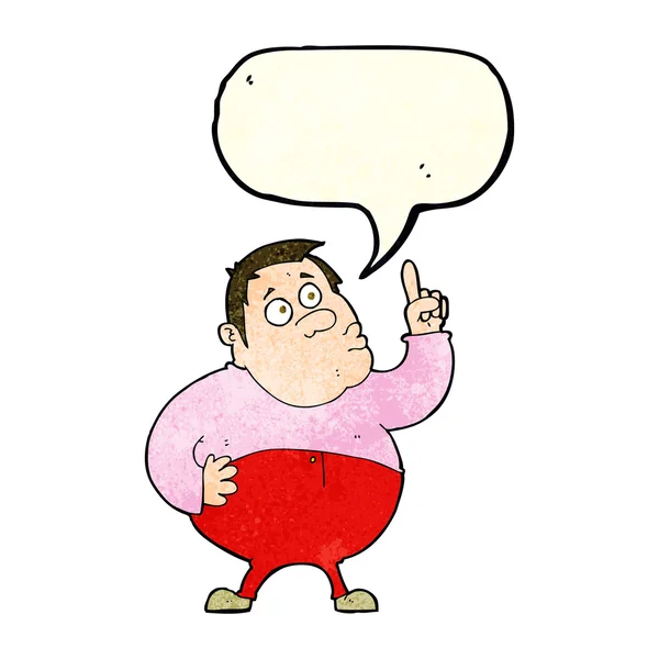 Cartoon man asking question with speech bubble — Stock Vector