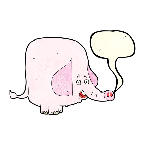 Cartoon rosa elefant med pratbubblan — Stock vektor