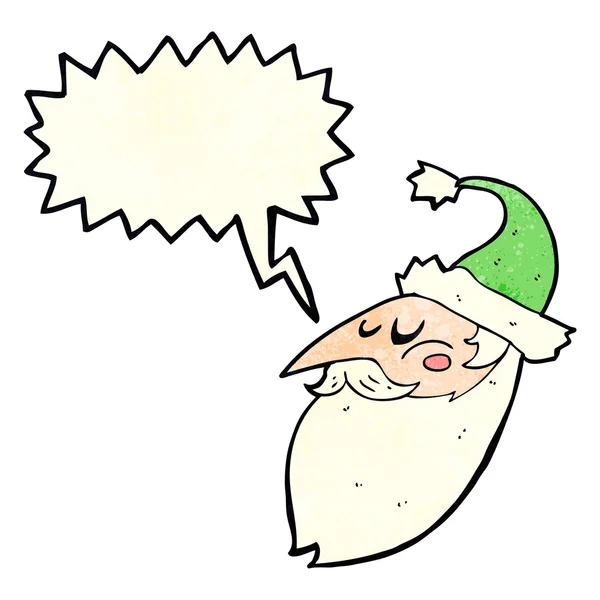 Dessin animé santa visage avec bulle de parole — Image vectorielle