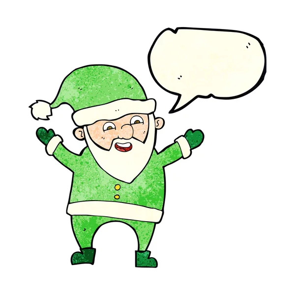 Cartoon santa claus with speech bubble — Stock Vector