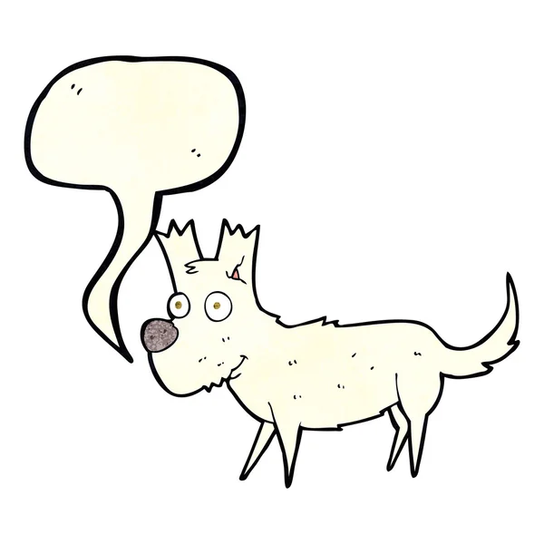 Cartoon niedlicher kleiner Hund mit Sprechblase — Stockvektor