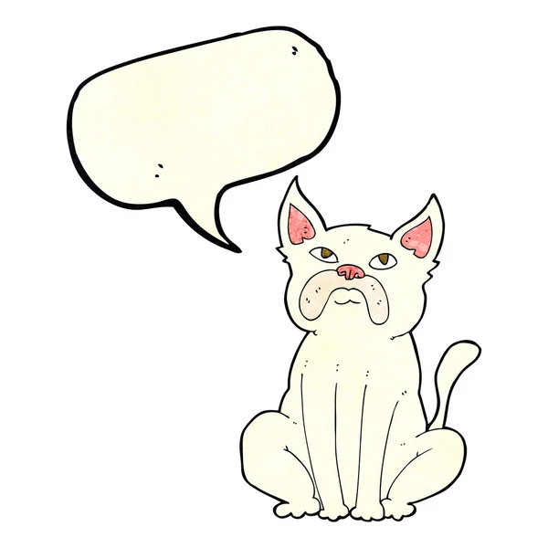 Dibujos animados gruñón perrito con el habla burbuja — Vector de stock
