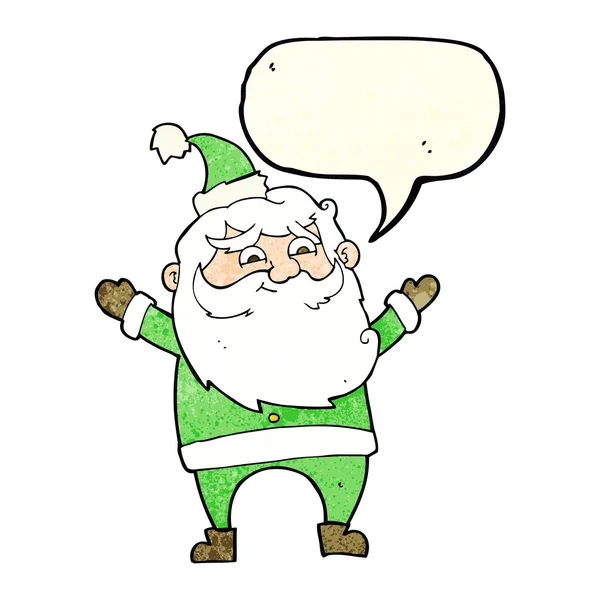 Dibujos animados feliz santa claus con burbuja de habla — Archivo Imágenes Vectoriales