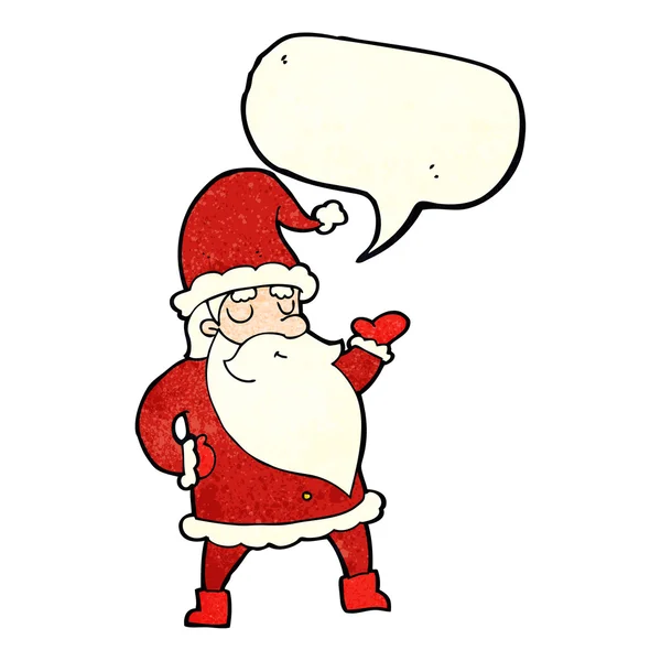 Cartoon santa claus with speech bubble — Stock Vector