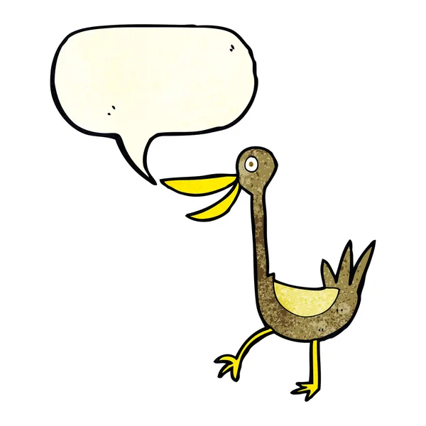 Lustige Cartoon-Ente mit Sprechblase — Stockvektor