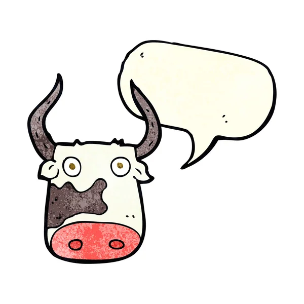 Cartoon cow with speech bubble — Stock Vector