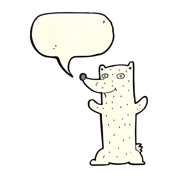 Karikatür kutup ayısı ile konuşma balonu — Stok Vektör
