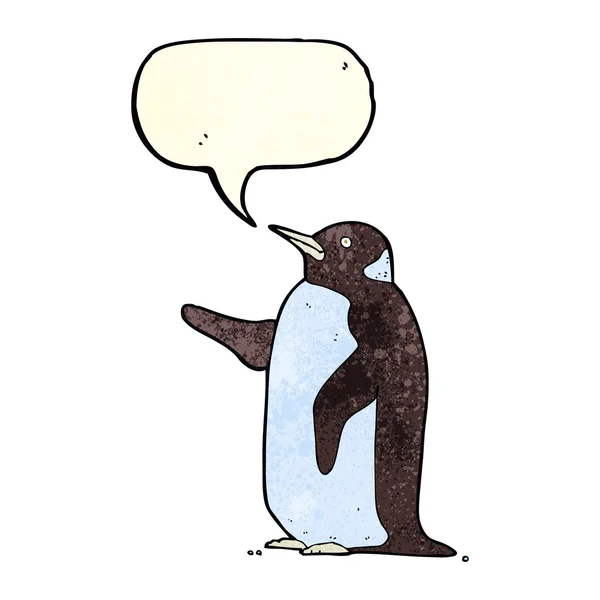 Cartoon-Pinguin mit Sprechblase — Stockvektor