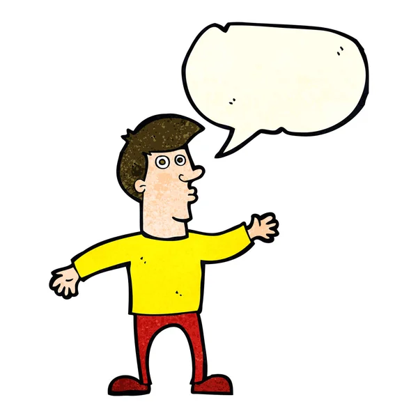 Cartoon homem preocupado com bolha de fala — Vetor de Stock