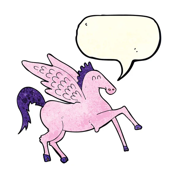 Pegasus dessin animé avec bulle de parole — Image vectorielle