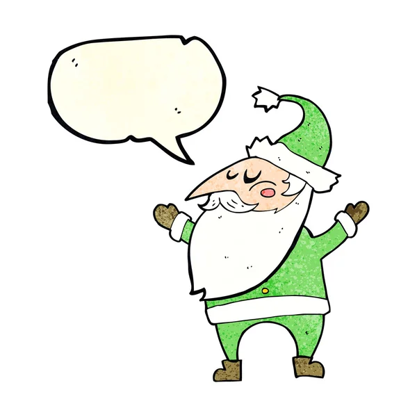 Dessin animé santa claus avec bulle de parole — Image vectorielle