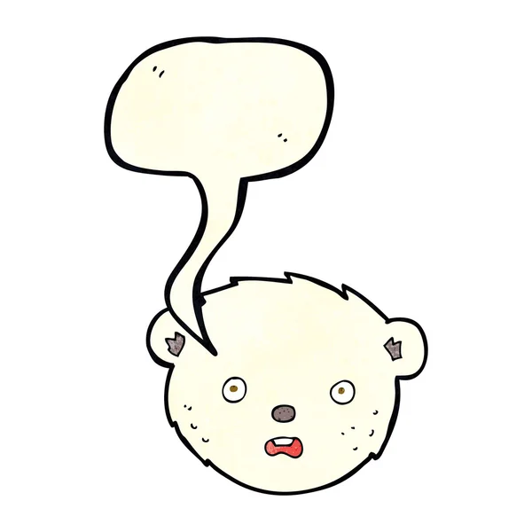 Cartoon isbjörn ansikte med pratbubblan — Stock vektor
