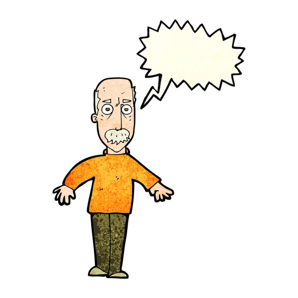 Kreslený otrávený starý muž s bublinou řeči — Stockový vektor