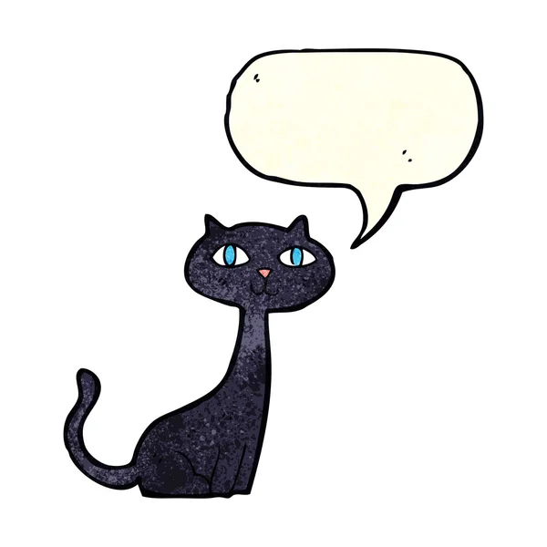 Kot kreskówka czarny z dymek — Wektor stockowy