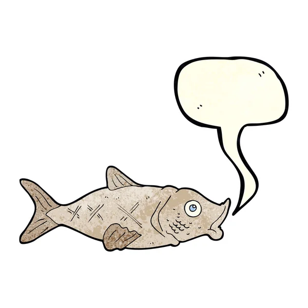 スピーチバブルのある漫画の魚 — ストックベクタ