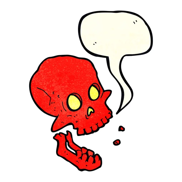 Cráneo de risa de dibujos animados con burbuja del habla — Archivo Imágenes Vectoriales